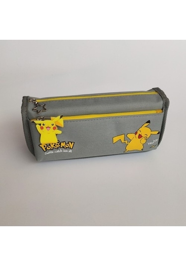 Karikatür Kalem Çantası Anime Pikachu Ilkokul Öğrencisi Kalem Çantası Büyük Kapasiteli Sevimli Kalem Kutusu Ortaokul Öğrencisi Kırtasiye Çantası Rp1to3 Gri