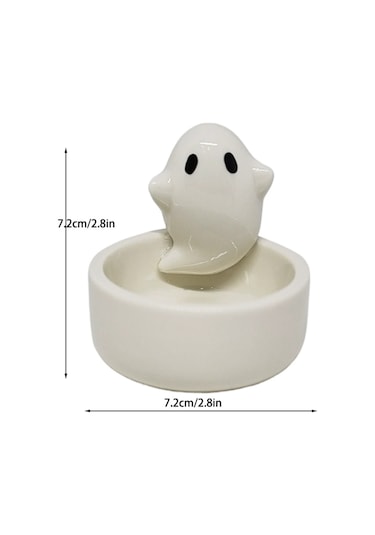 Springsun Seramik Kedi Fantom Mumluk, Nordik Stil Dekorasyon, Halloween Hediyesi, Aromaterapi Mum Tutucu Mum Dahil Değil