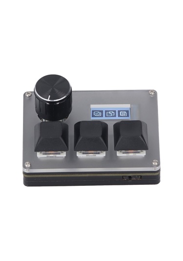 Wezone Kablolu Özel Klavye: 3 Tuş + Dönüştürücü, 0.96 İnç Lcd Renkli Ekran, Rgb Işık Efekti, Akrilik Malzeme, 3 Senaryo Modu