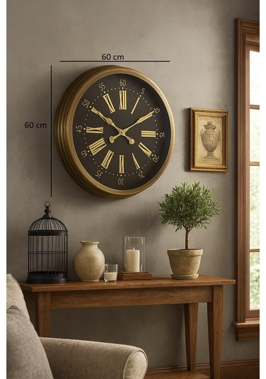 Büro Ev Ofis Hediyesi İçin 60cm Retro Motif Duvar Saati Diğer