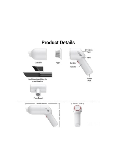 Reedark El Tipi Kablosuz Süpürge: 120w Güçlü Emme, 45 Dakika Kullanim Süresi, Islak-kuru Kullanim, Araba Ve Ev İçin Mini Taşınabilir
