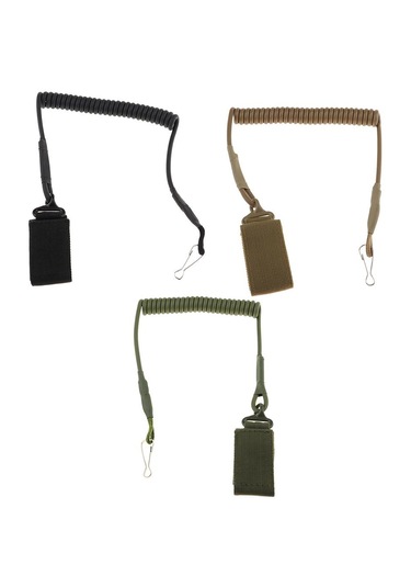 Homyl Taktik Elastik İpi Güvenlik Tasma Anti Kaybetme Siyah Siyah