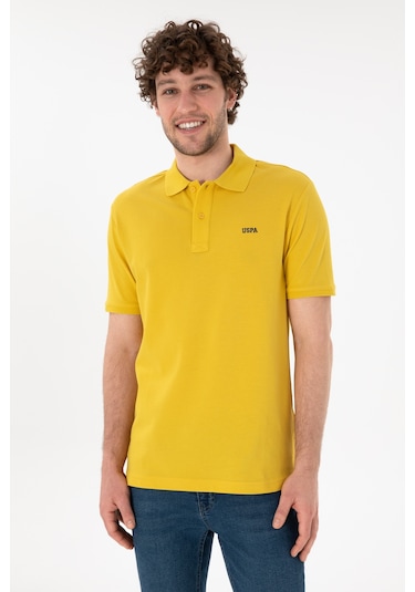 U.S. Polo Assn. Erkek Regular Fit Polo Yaka Sarı Basic Tişört 50306007-VR094