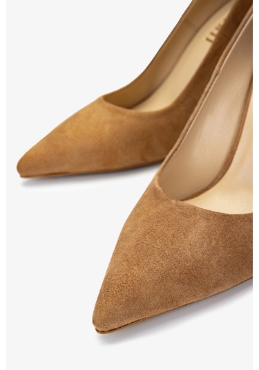 Valmenti Kadın Hakiki Deri Taba Süet Topuklu Ayakkabı 1074 2031 Bn Ayk Y25 Taba Suet Taba Süet