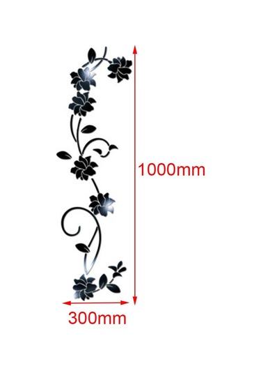 Çıkarılabilir 3d Sanat Duvar Resmi Çiçek Şekli Ayna Duvar Çıkartmaları Çıkartma Altın