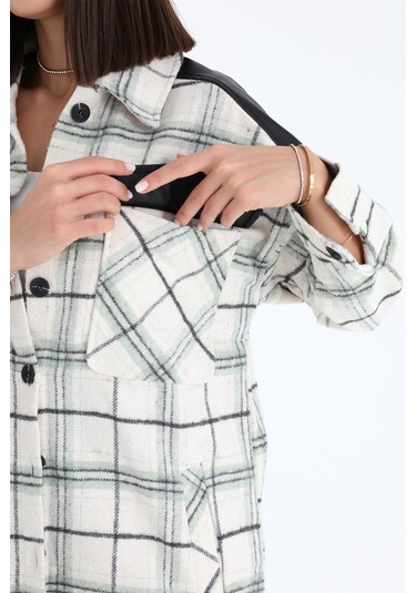 Deri Garnili Ekose Cepli Gömlek - Mint Yeşili-mint Yeşili Mint Yeşili