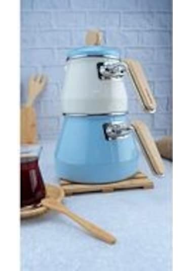 Lumino - Bambu Kulplu Çaydanlık Takımı Mavi Mavi