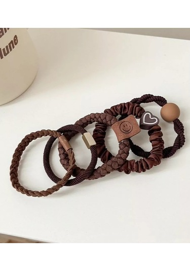 Mını Shop Msk Saç Lastiği Seti 10 Adet. 173789866 Kahve
