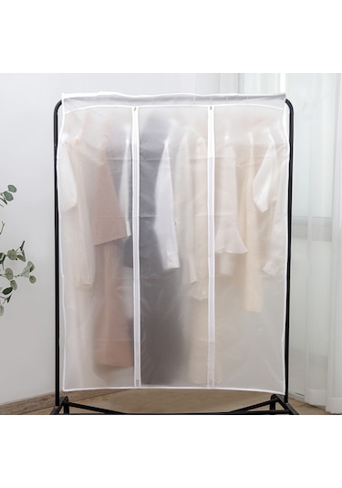 Gajeena Büyük Boy Şeffaf Askılı Elbise Koruma Kılıfı - Toz Ve Nem Geçirmez Fermuarlı Saklama Çantası Şeffaf