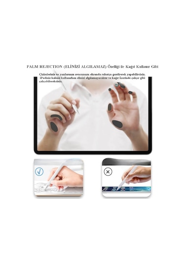 iPad Uyumlu Kapasitif Palm Rejection Manyetik Dokunmatik Stylus