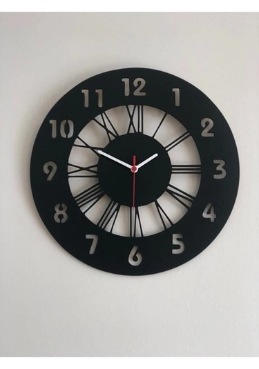 Roma Ve Latin Rakamlı Duvar Saat Ahşap