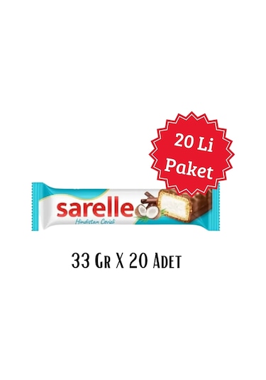 Sarelle Hindistan Cevizli Gofret 20 x 33 G