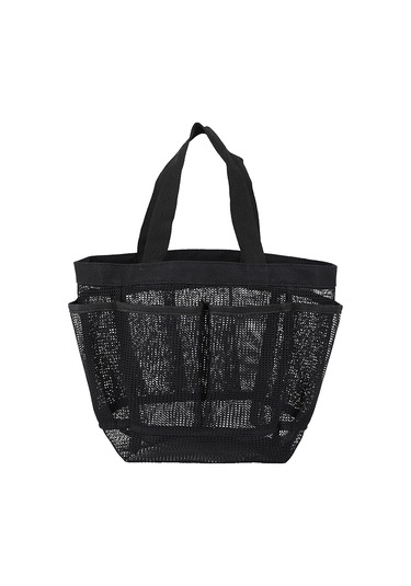 Qingmipy 7 Cep Derin Saklama Çantası, Hızlı Kuruyan Mesh Banyo Organizeri, Kamp Spor Seyahat İçin Asmalı Torbası Siyah