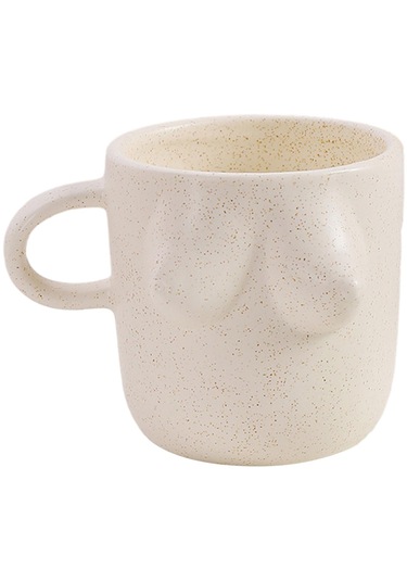 Suntek Kadın Vücut Sanatı Seramik Su Bardağı 300ml Ev Bej Bej