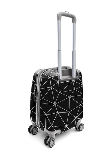 Coral High Renkli Desenli Mini Kabin Boy Valiz 40cm 16763 Siyah