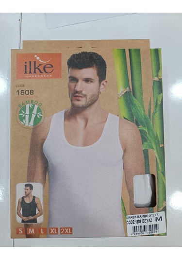 İlke Erkek Bambu Likralı Askılı Atlet 1608 - 1 Adet 001