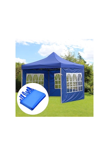 Suntek 1x Gazebos Çadır 3x2m Kamp Açık Gölgelik Mesh Yan Mavi