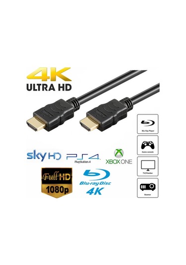 4K 1M Metre 4K 3D Ultra Hd Ethernet Destekli Altın Uç Hdmi  Kablo
