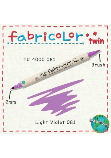 Zig Fabricolor Twin Çift Uçlu Kumaş Boyama Kalemi Lıght Vıolet 7691489075057