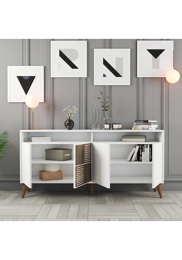 Milan 160cm Konsol - Beyaz / Beyaz