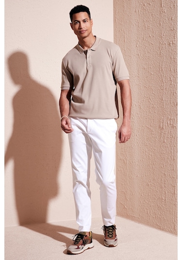 Buratti Pamuklu Regular Fit Düğmeli Erkek Polo Yaka T Shirt 5902281 Vizon