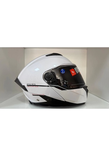 Mt Helmets Mt Atom 2 A11 Çene Açılır Motosiklet Kaskı Parlak Beyaz