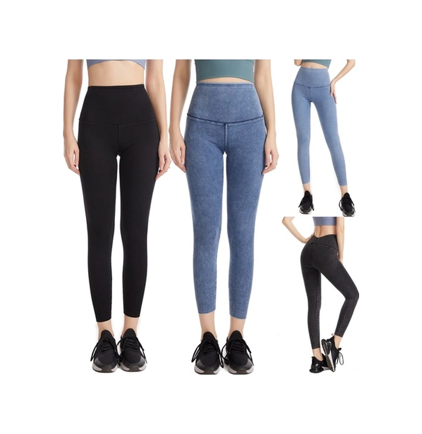 Fortunelane Kadınlar İçin Yüksek Bel Gelişmiş Dayanıklı Yoga Spor Tayt - Siyah Fsls2080-l Siyah Siyah