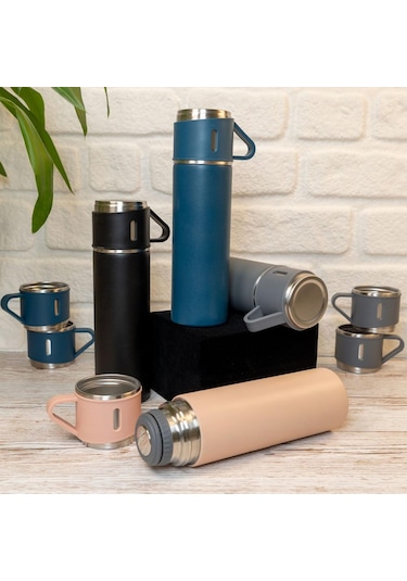 Thermohis 8139 Termos Bardak 3'lü Set Siyah