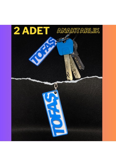 Tofaş Anahtarlık 2 Adet -mavi Beyaz Renk