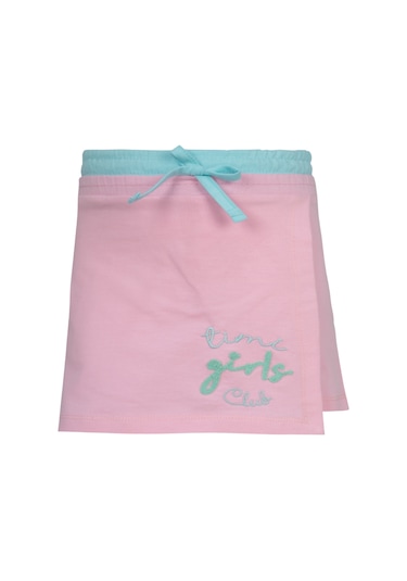 Timi Girl Çift Kemerli Şort Etek Pembe