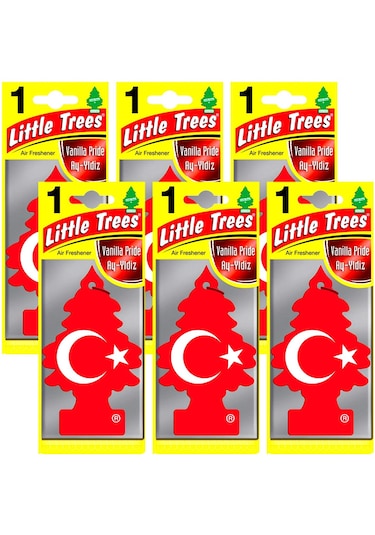 Little Trees Türk Bayrağı Ay Yıldız Vanilya Oto Kokusu 6 Adet