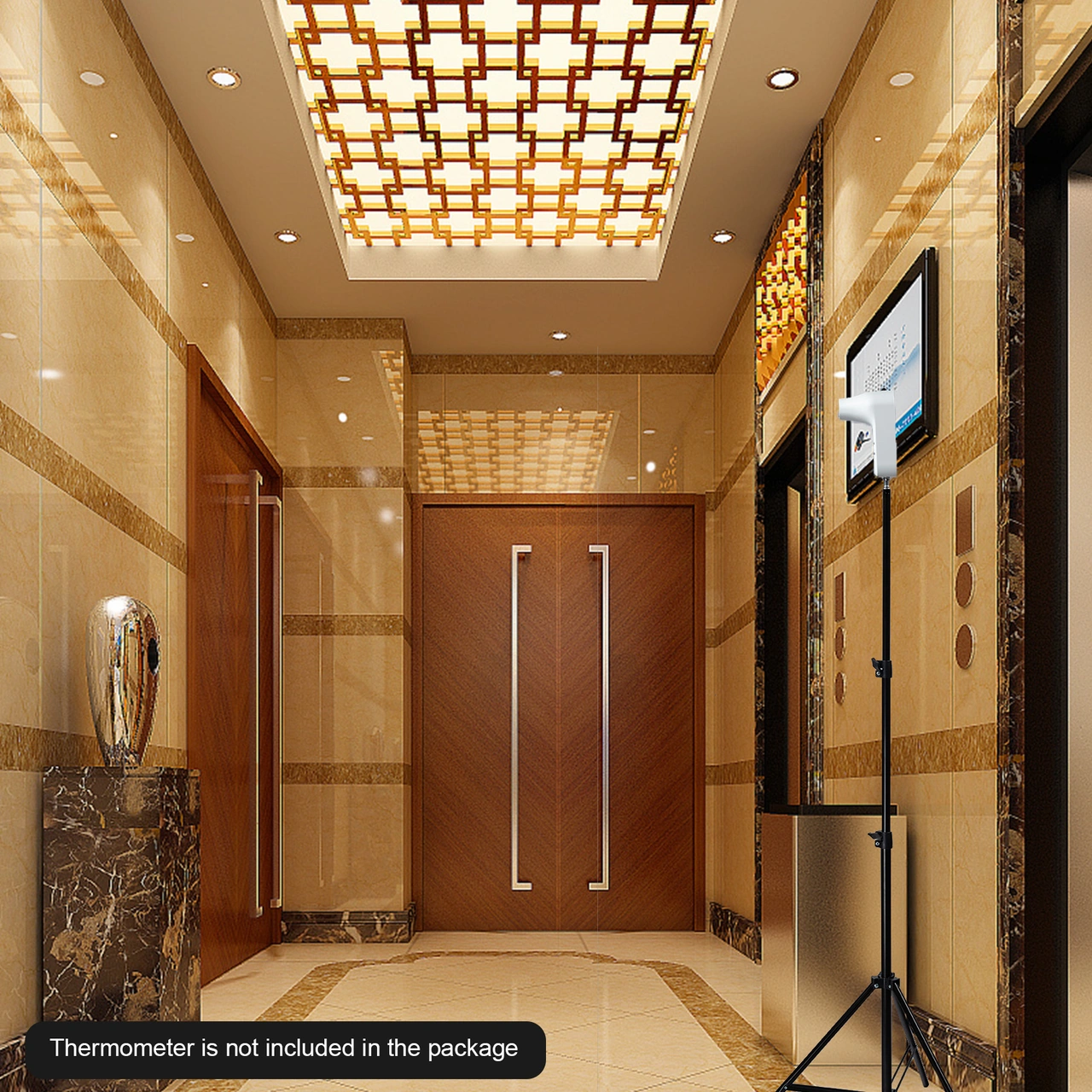 Neevoyu 2.1m Çelik Isı Ölçer Tripodu - Yüksekliği Ayarlanabilir, Katlanabilir, 1/4 Vida - Sokağa, Ofis, Mağaza Kullanıma Uygun Siyah