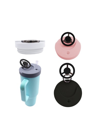Stanley 40oz Tumbler Kupası İçin Manyetik Telefon Tutucu İle Sızdırmaz Silikon Kapak Koyu Pembe