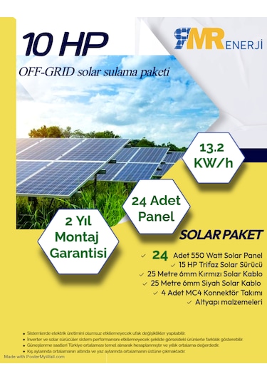 10 Hp- 13.2 Kw Off-grid Solar Sulama Paketi