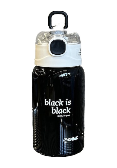 Jzcat Yaratıcı Basit Termos Bardak Yüksek Görünümlü Paslanmaz Çelik Termos Bardak 450ml-siyah