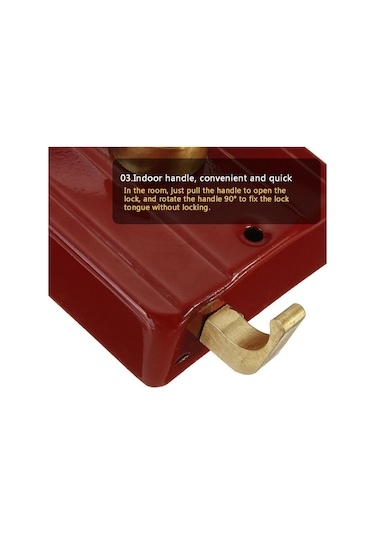 Kapalı Güçlü Profesyonel Kapı Kilidi Ağır Hizmet Anti Hırsızlık Ev Güvenlik Aksesuarı Yatak Odası Kırmızı Kolay