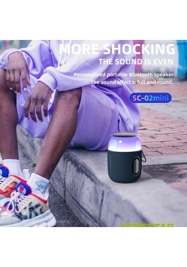 Hopestar SC-02MİNİ 10W RGB Işıklı 5.3 Bluetooth Taşınabilir Kablosuz Hoparlör