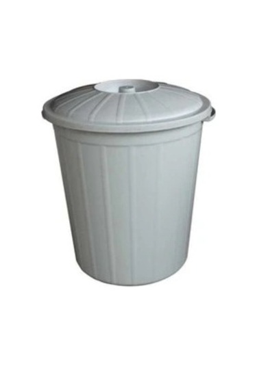 Planet Kapaklı Jumbo Boy Gri Çöp Kovası 90 L Gri