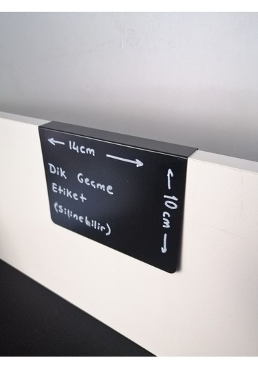 10 Adet Silinebilir Karatahta Siyah Etiket 14 x 10 CM Ahşap Raflara