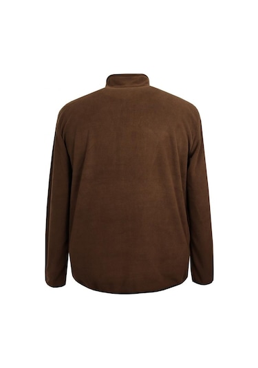 Erkek Büyük Beden Dik Yakalı Fermuarlı 122 Kg-172 Kg Arası İçin Uygun Bedenli Polar Sweat Mont Kahverengi Erkek Büyük Beden Dik Yakalı Fermuarlı 122 Kg-172 Kg Arası İçin Uygun Bedenli Polar Sweat Mont Kahverengi