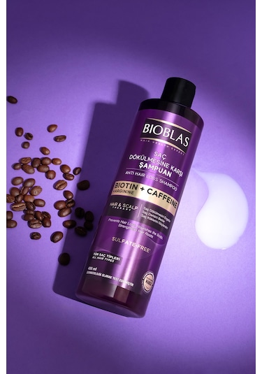Bioblas Kafein Arjinin Biotin Saç Dökülmesi Karşıtı Şampuan 400 Ml Besleyici, Güçlendirici, Dökülme Karşıtı