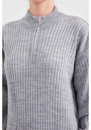 Gabria Fitilli Triko Elbise Gri