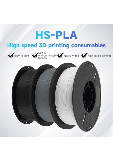 Createtech Kıngroon Hs-pla Filament 1kg 1.75mm, Parçalanmaz, Ekolojik, 0.02mm Doğruluk Siyah