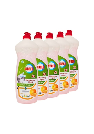 Wbrex Portakal Kokulu Sıvı Bulaşık Deterjanı 5 x 650 ML