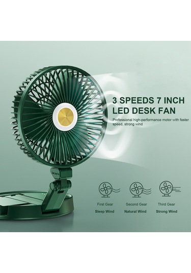 Symbee Beyaz 5200mah Usb Şarjlı Katlanabilir Led Lamba Fanı, 3 Hızlı Rüzgar, Telefon Tutucu, Dikey-yatay Dönebilen Ev/seyahat Fani