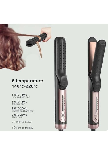 Black 2'si 1 Arada Seramik Serin Hava Akışı Saç Şekillendirici