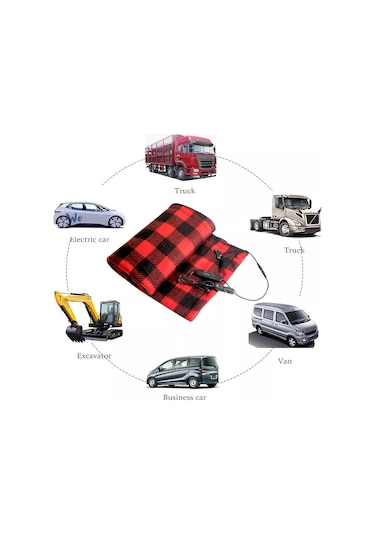 Gajeena 12v Elektrikli Araba Battaniyesi - Fleece Isıtmalı, Güvenlik Zamanlayıcılı, Sabit Sıcaklık, 450g, Gri, Seyahat/kamp İçin