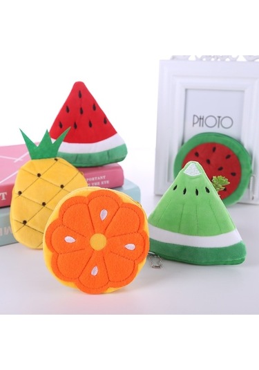 Maoyaya Kore Versiyonu Karikatür Meyve Şekli Peluş Değişim Anahtar Çantası Pembe-çilek, Renkli Balon Tasarımı, Pembe-çilek Pembe