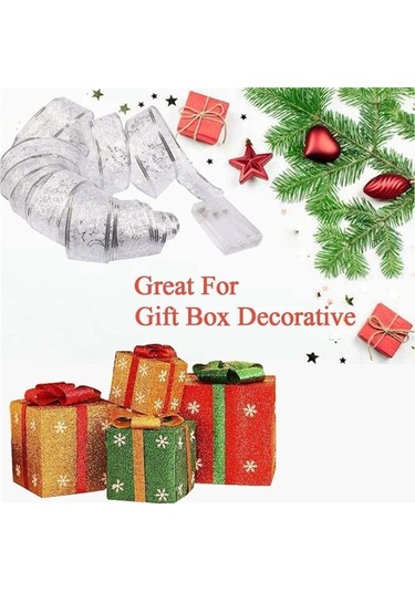 Szypzstore 4 M 40 Leds Noel Ağacı Şerit Işık Dekorasyonu Dize Işıklar Dıy Dantel Yaylar Dize Işık Ev Dekorları Yeni Yıl Işığı 5ho7ot Beyaz