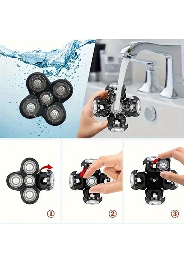 1pc Kafa Tıraş Makinesi Yedek Kafaları, Erkekler İçin 5 Kafa Bıçaksız Elektrikli Yedek Kafa